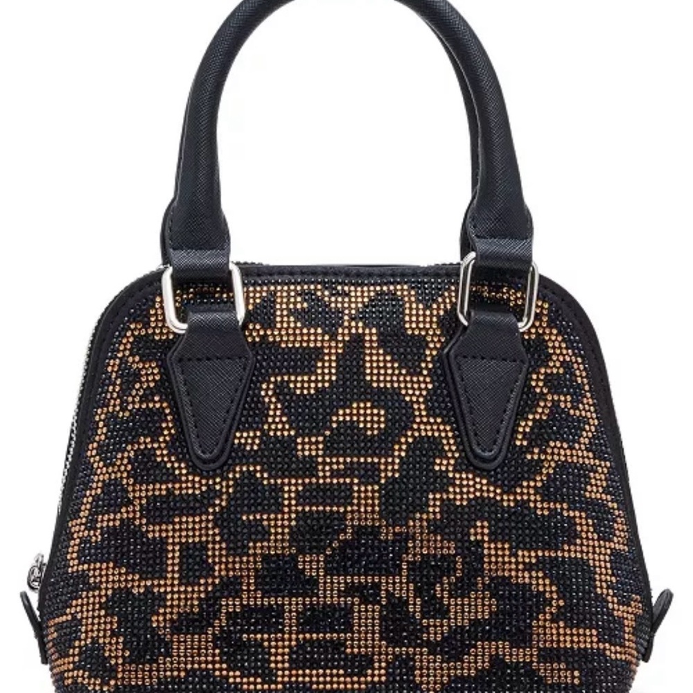 Steve Madden Women's Hope Embellished Mini Top Handle Bag (leopard print)